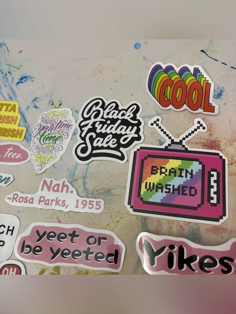 Assorted Sticker Set - Colorful Phrase & Graphic Stickers - Picture 5 of 8